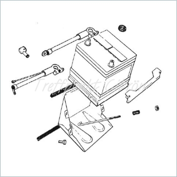 Batteriehalterung (Edelstahl + pulverbesch.) m. Limareglerhalter, 2CV / AK